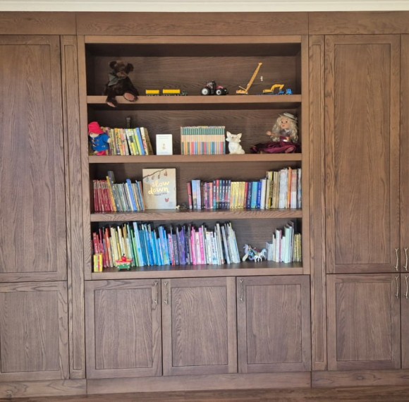 Traditional | Solid Wood Core Shaker Bookcase | Floor-to-Ceiling Family Library | ODM Customization