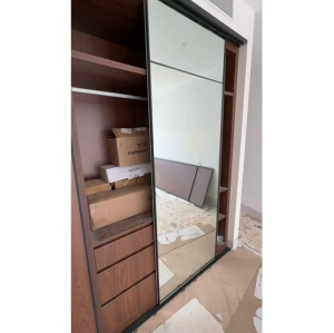 Modern Flat Design | Melamine and Mirror Sliding Doors Closet | Custom Closet | ODM Customization