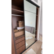 Modern Flat Design | Melamine and Mirror Sliding Doors Closet | Custom Closet | ODM Customization