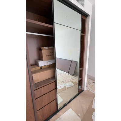 Modern Flat Design | Melamine and Mirror Sliding Doors Closet | Custom Closet | ODM Customization