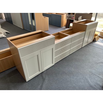 Transitional | Fluted Door & Thick Board Countertop Cabinets | Custom Study Room | ODM Customization