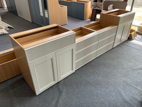 Transitional | Fluted Door & Thick Board Countertop Cabinets | Custom Study Room | ODM Customization