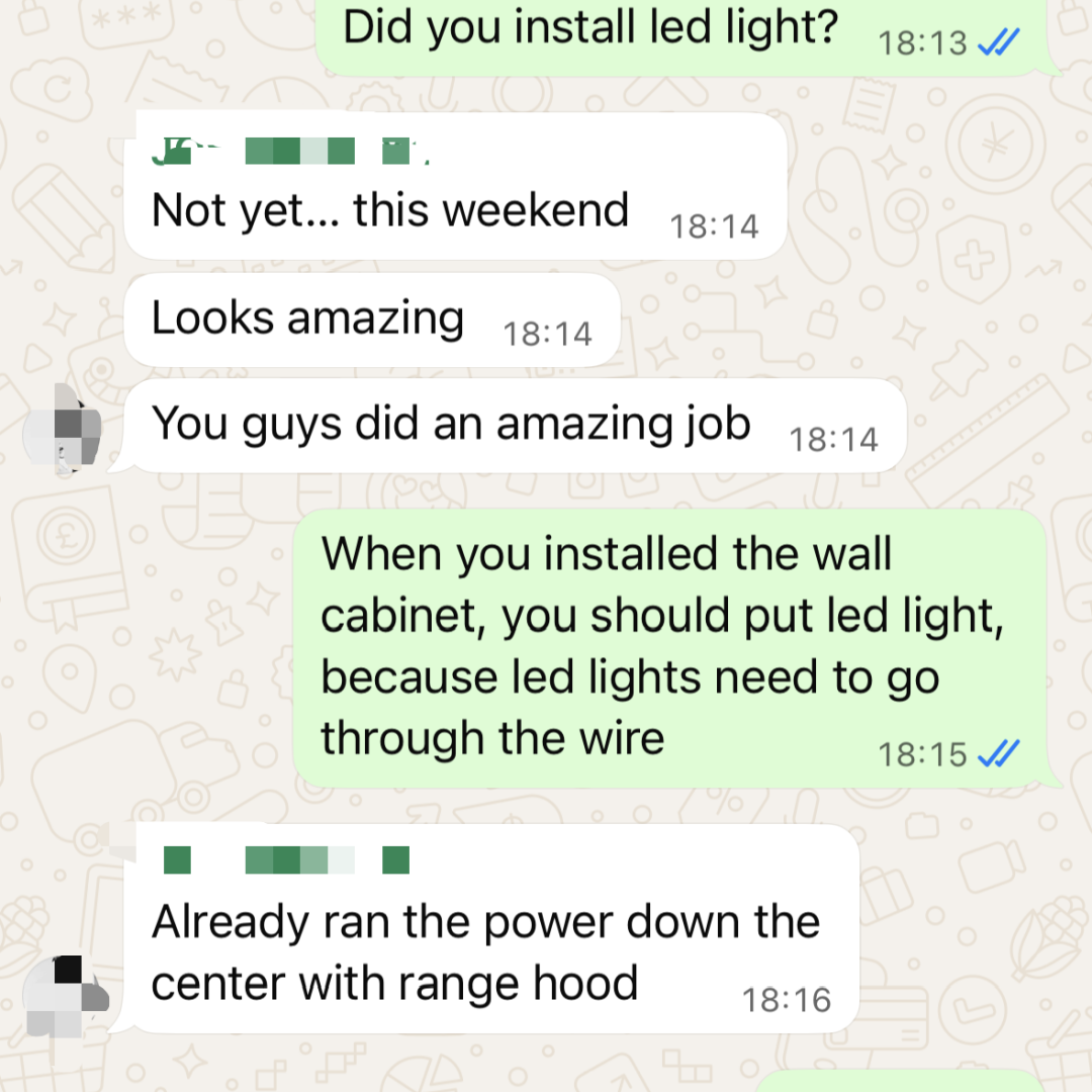 High-End Modern Walnut Timber Customzation Kitchen Cabinet-Feedback