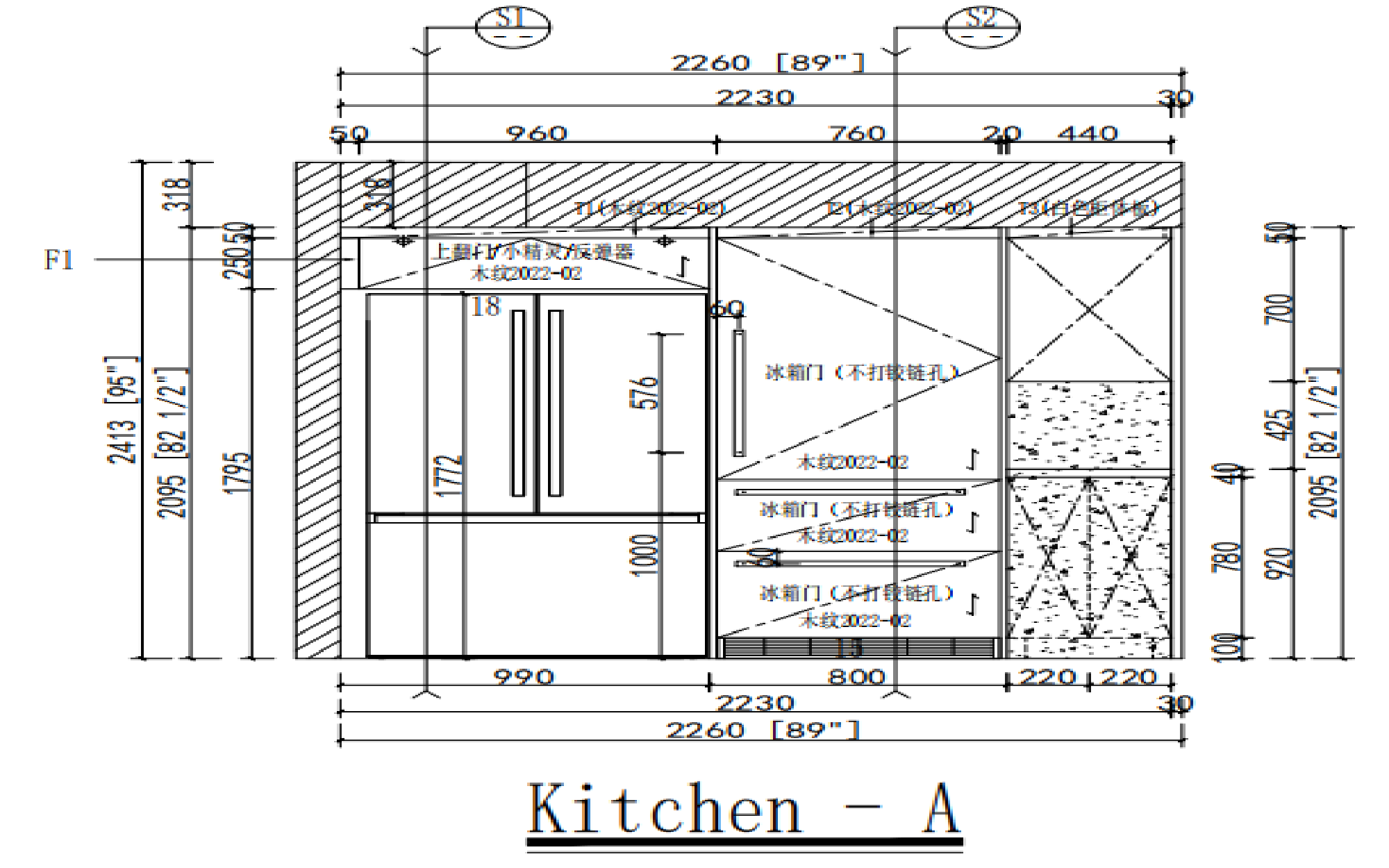 Modern | Melamine ＆ High-Gloss Lacquer | Kitchen Cabinets with Island-CAD Design Drawing