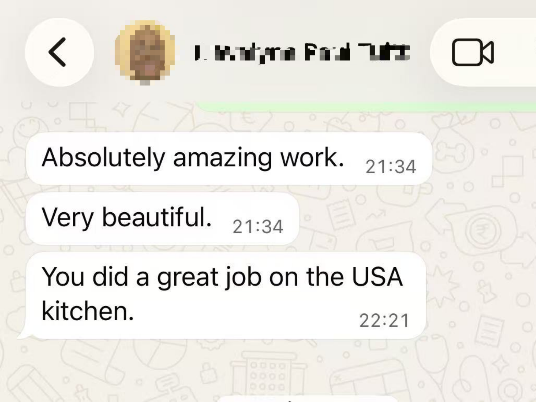 Modern | Melamine ＆ High-Gloss Lacquer | Kitchen Cabinets with Islan-Customer Feedback