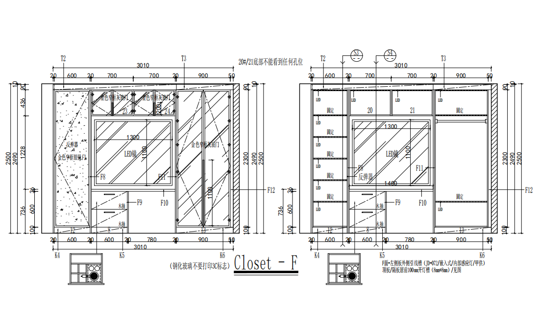 Modern | Melamine ＆ High-Gloss Lacquer | Kitchen Cabinets with Island-CAD Design Drawing