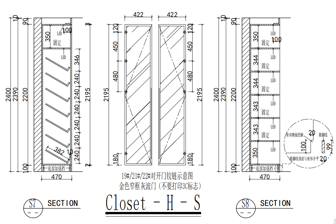 Modern | Melamine ＆ High-Gloss Lacquer | Kitchen Cabinets with Island-CAD Design Drawing