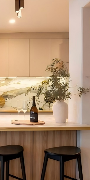 Modern Glass & Matte Lacquer Living Room Cabinets 