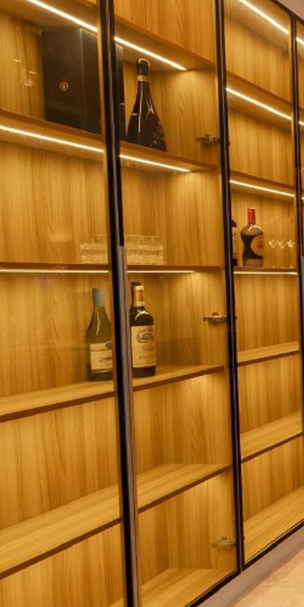 Modern Glass & Matte Lacquer Living Room Cabinets 