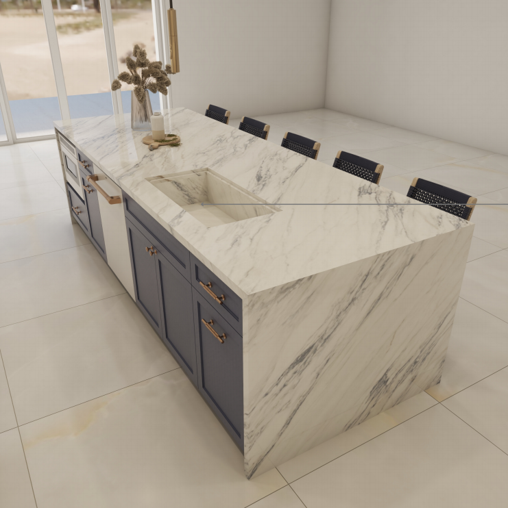 Classic High End Oak Timber Kitchen Cabinets-3D rendering ideas