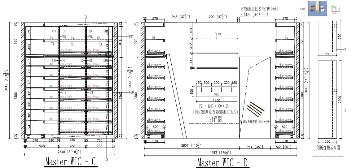 Modern | Melamine ＆ High-Gloss Lacquer | Kitchen Cabinets with Island-CAD Design Drawing