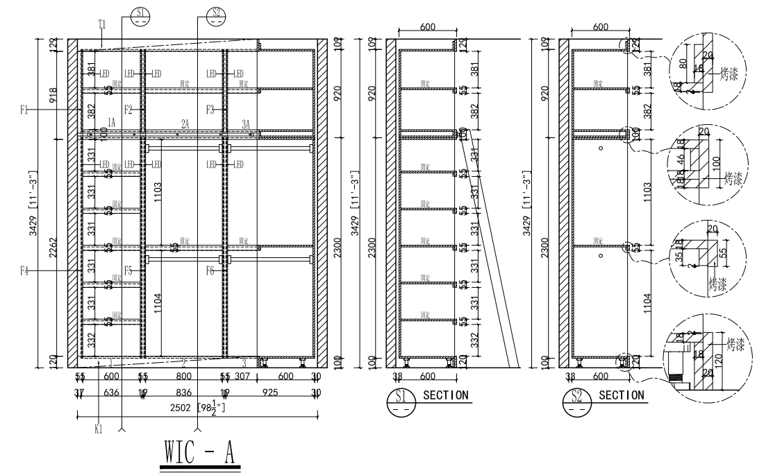 Modern | Melamine ＆ High-Gloss Lacquer | Kitchen Cabinets with Island-CAD Design Drawing