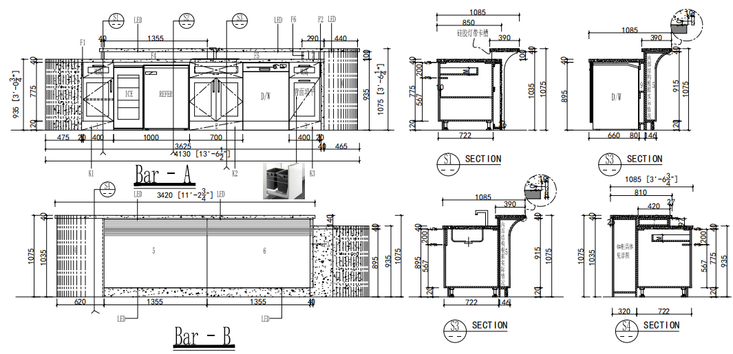 Classic High End Oak Timber Kitchen Cabinets-CAD Design Drawing