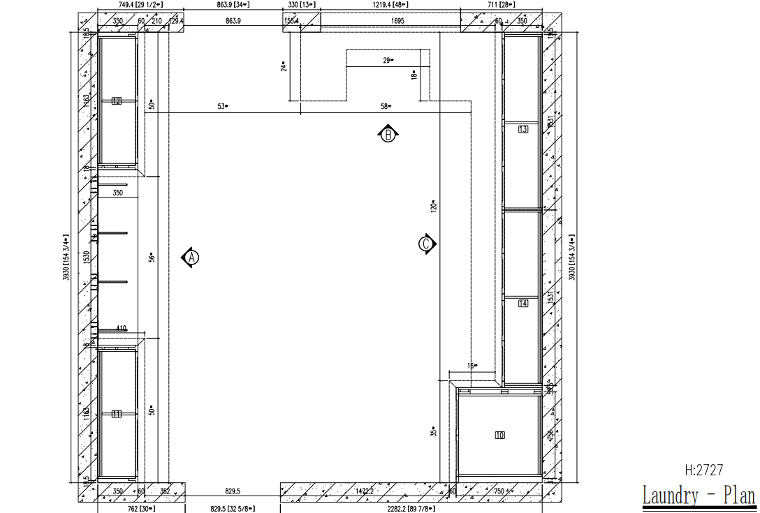 Classic Matt Lacquer Timber Vertical Groove Walk-in Laundry Cabinetry