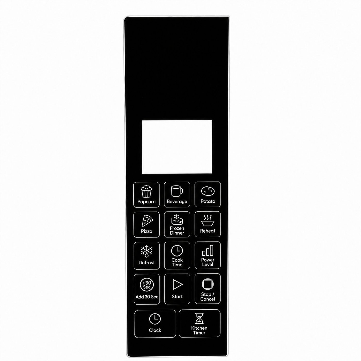 Custom microwave oven control panel