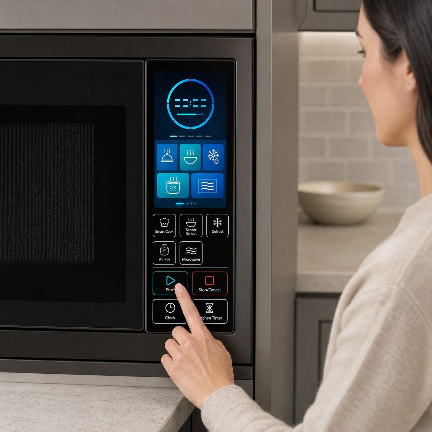 Custom microwave oven control panel