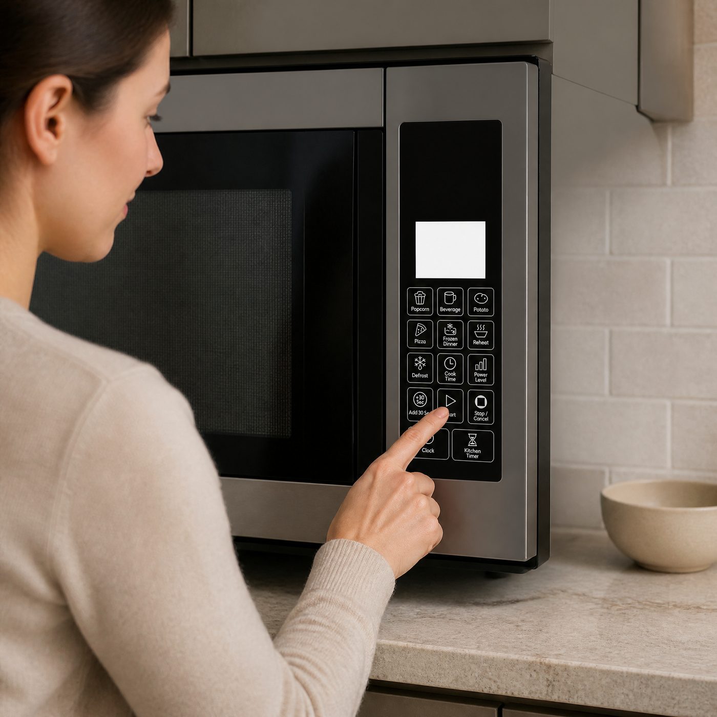 Custom microwave oven control panel