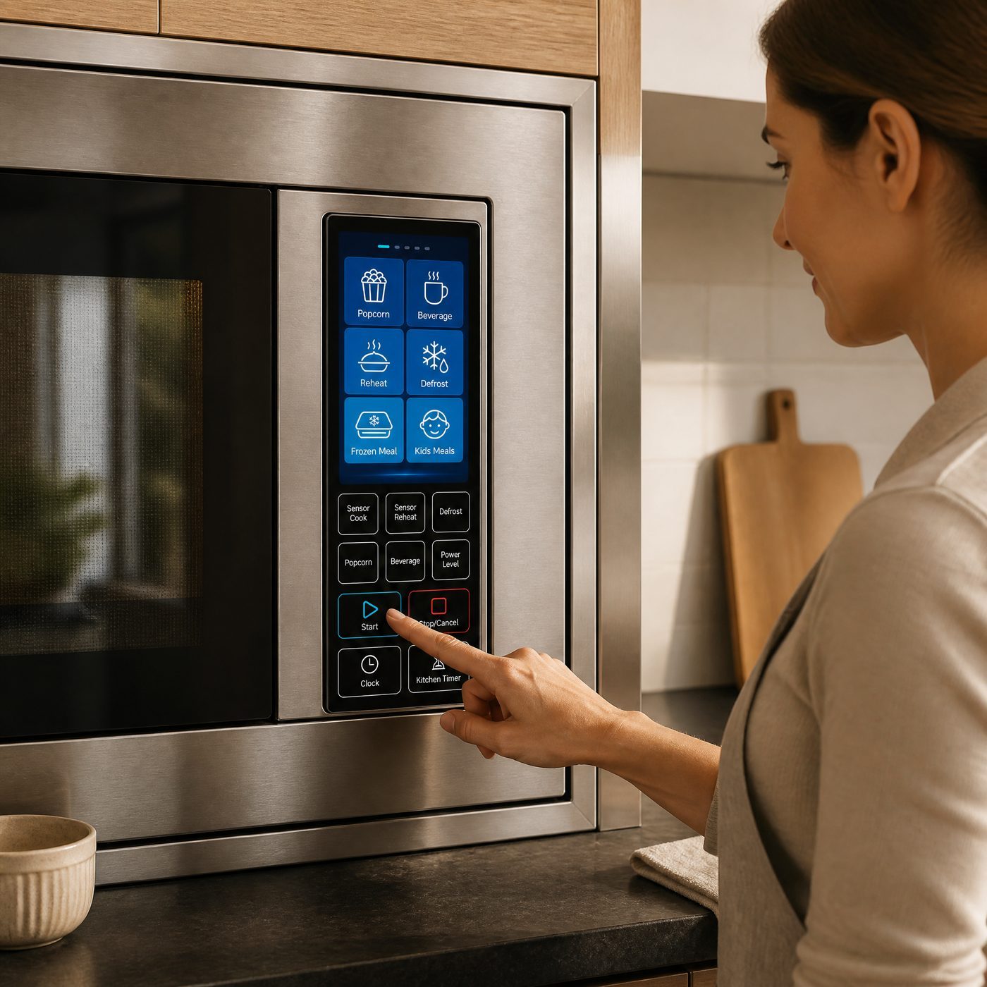 Custom microwave oven control panel