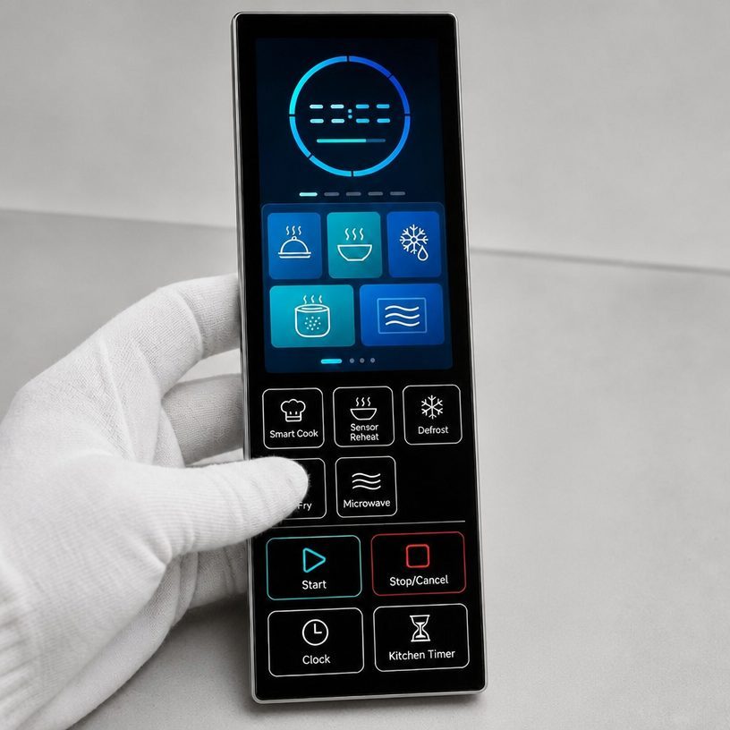 Custom microwave oven control panel