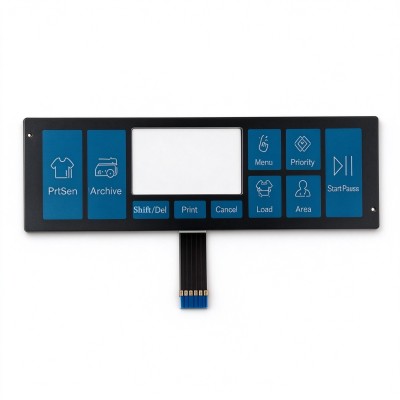 Custom Membrane Switch Keypad with LCD Window for Printers | OEM/ODM Industrial Membrane Switch Manufacturer