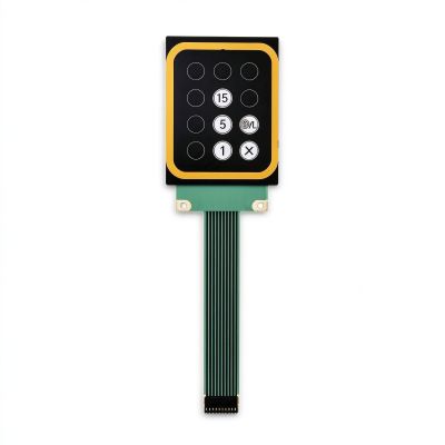 Custom Membrane Switch Keypad with FPC Tail & Mounting Holes