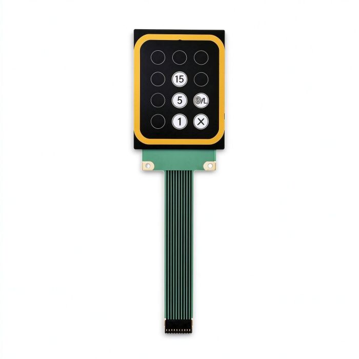 Custom Membrane Switch Keypad with FPC Tail & Mounting Holes