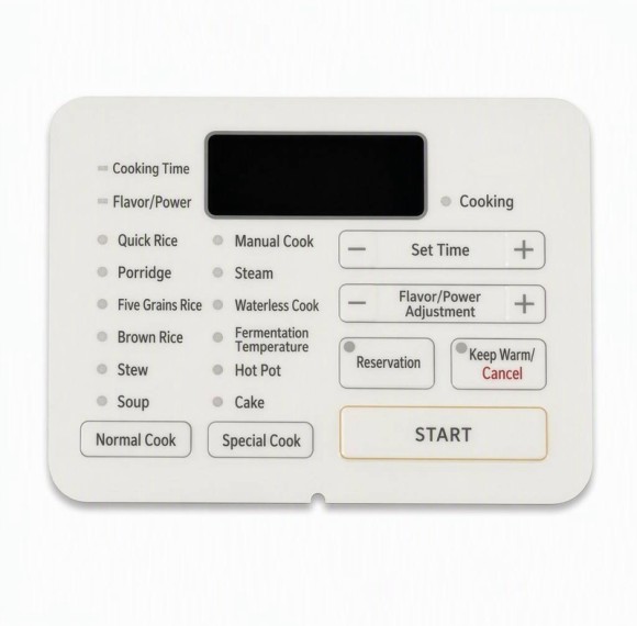 OEM/ODM Custom Rice Cooker Graphic Overlay With LCD Display Window - Kitchen Appliance Control Panel Manufacturer