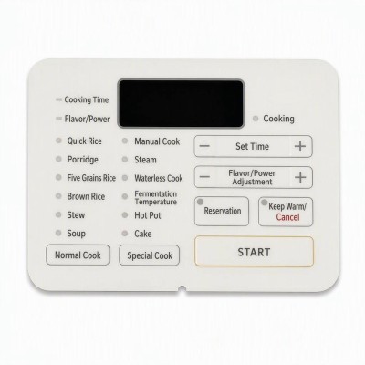 OEM/ODM Custom Rice Cooker Graphic Overlay With LCD Display Window - Kitchen Appliance Control Panel Manufacturer