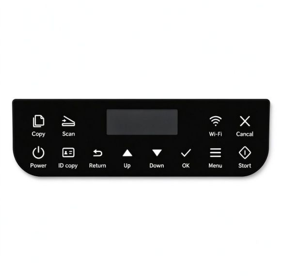 Custom Printer Control Panel Membrane Switch | Matte PET Overlay with Display Window | OEM/ODM