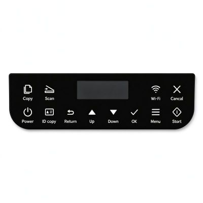 Custom Printer Control Panel Membrane Switch | Matte PET Overlay with Display Window | OEM/ODM