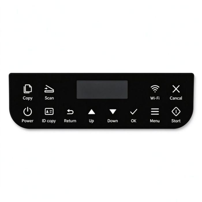 Custom Printer Control Panel Membrane Switch | Matte PET Overlay with Display Window | OEM/ODM