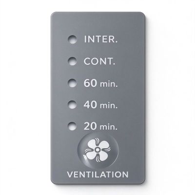 Custom Embossed Graphic Overlay with Indicator Windows for Ventilation Control Panels, OEM/ODM Manufacturer