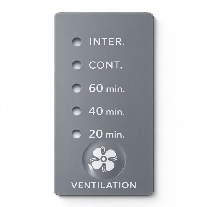 Custom Embossed Graphic Overlay with Indicator Windows for Ventilation Control Panels, OEM/ODM Manufacturer