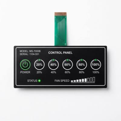 Custom Non-Tactile Membrane Switch Keypad with LED Indicators and Flexible Circuit Tail | OEM/ODM Manufacturer