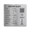 Custom Brushed Stainless Steel Equipment Rating Nameplate with Permanent Laser Engraving for OEM/ODM