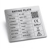 Custom Brushed Stainless Steel Equipment Rating Nameplate with Permanent Laser Engraving for OEM/ODM