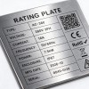 Custom Brushed Stainless Steel Equipment Rating Nameplate with Permanent Laser Engraving for OEM/ODM