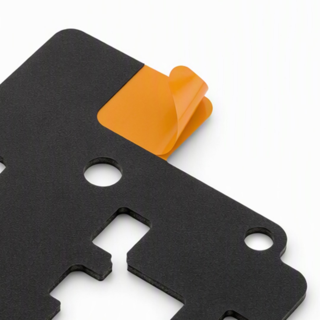 Custom die cutting process for adhesive foam gaskets from customer drawing to mass production