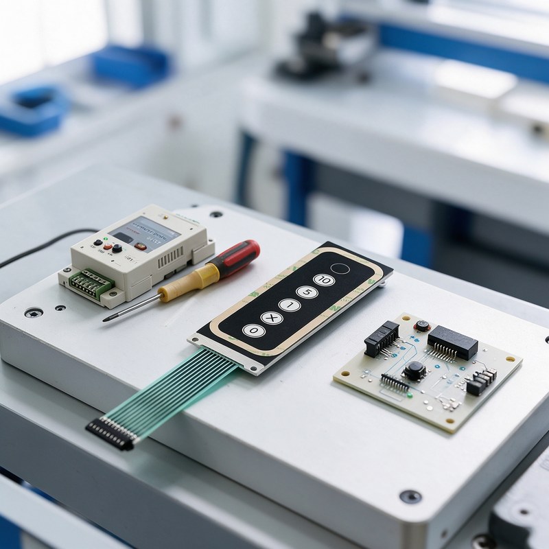 Custom tactile film control panel membrane switch keypad with FPC tail in industrial application
