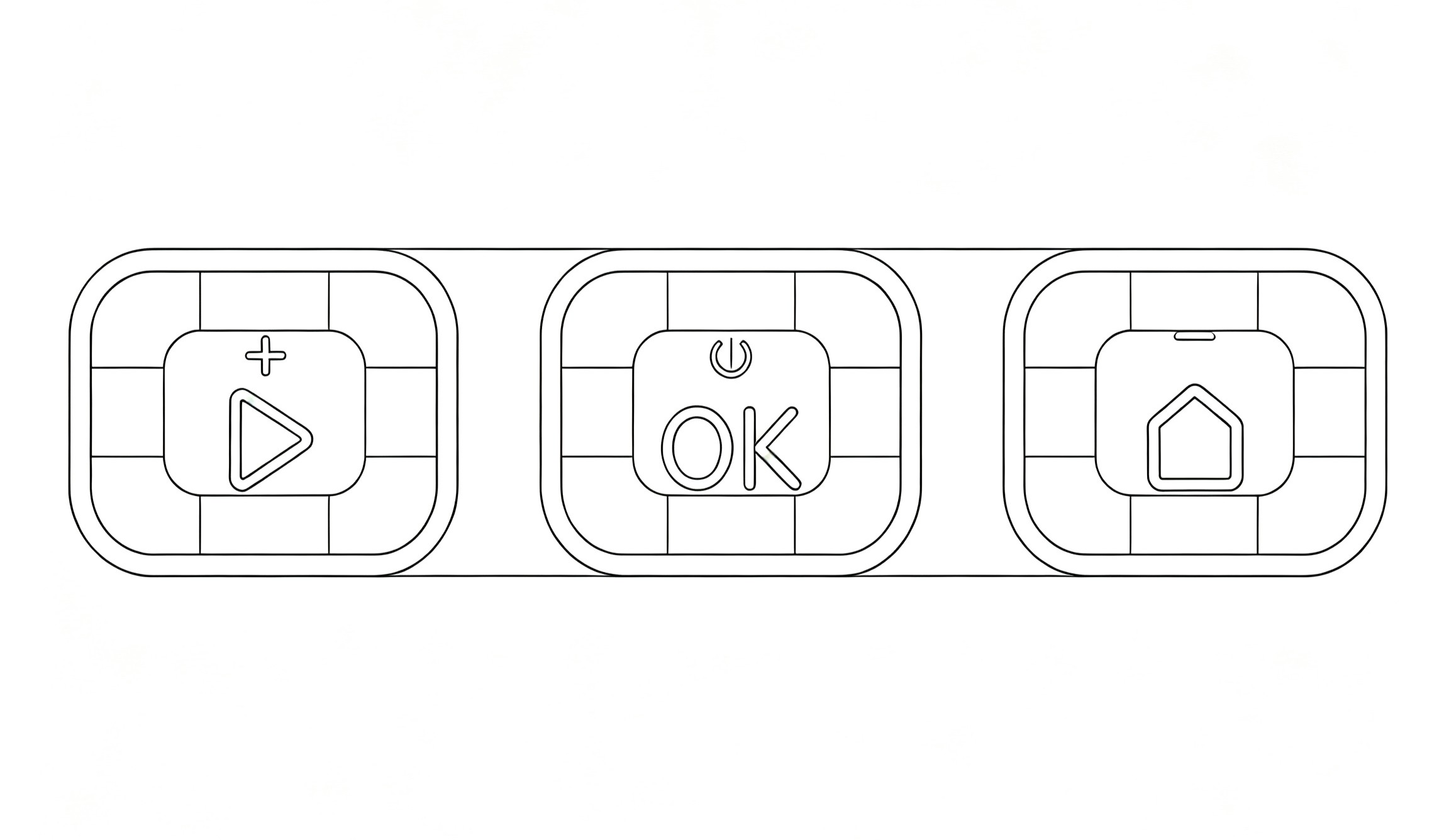 Figure 2: After improvement — the independent-key dome design, in which each key has its own support structure, eliminating the risk of collapse.