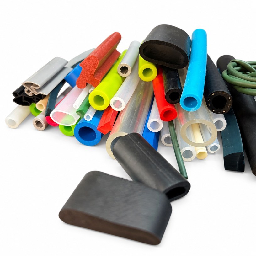 Custom rubber and silicone products display