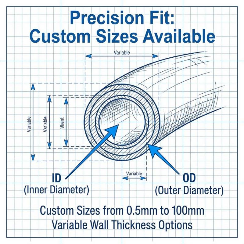 Rubber hose size customisation — inner diameter and wall thickness