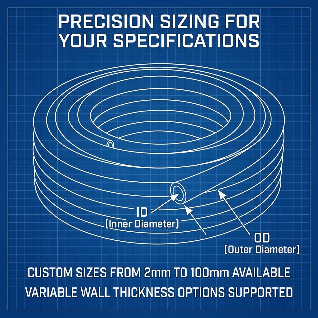 Precision sizing: ID and OD for EPDM rubber hose