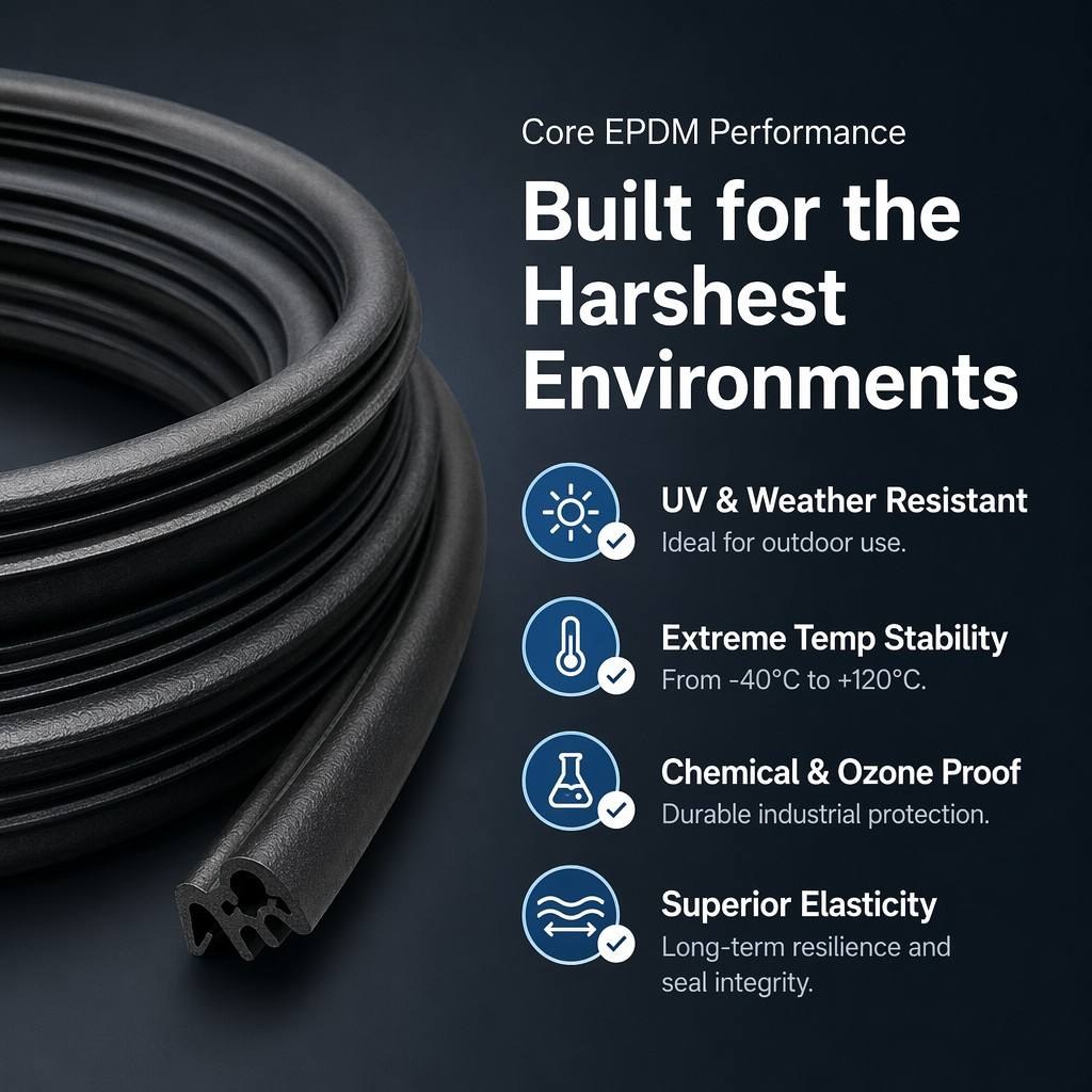 Rubber strip material selection