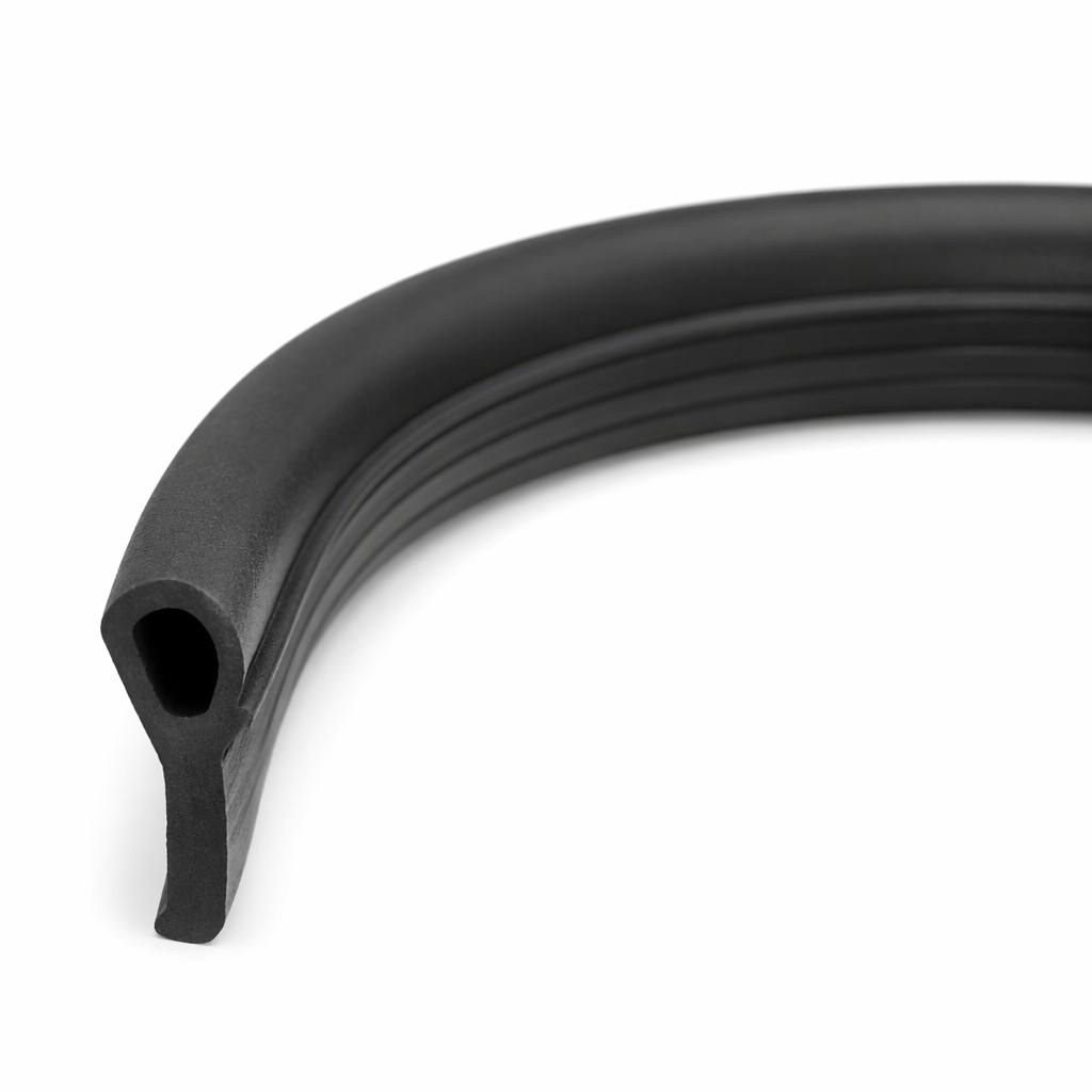 Rubber strip fitting and mounting