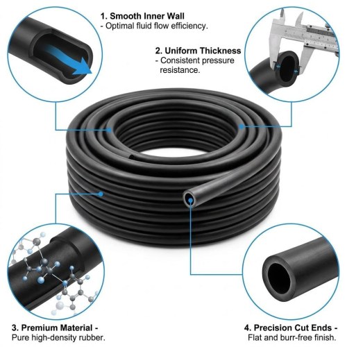 EPDM Windshield Wiper Spray Pipe - Matte Black Automotive Washer Hose OEM/ODM