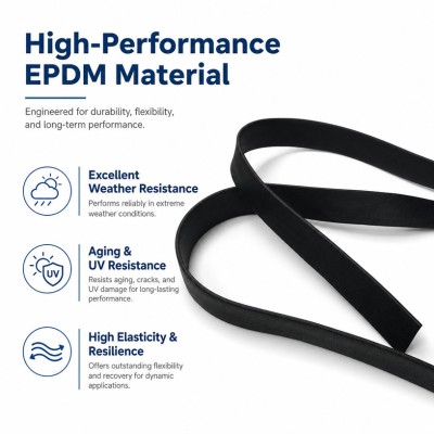 Elastic EPDM Rubber Sealing Strip - Weather Resistant Custom Extruded Profile OEM/ODM