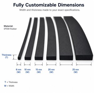Elastic EPDM Rubber Sealing Strip - Weather Resistant Custom Extruded Profile OEM/ODM
