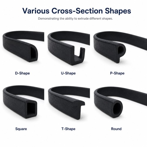 Elastic EPDM Rubber Sealing Strip - Weather Resistant Custom Extruded Profile OEM/ODM