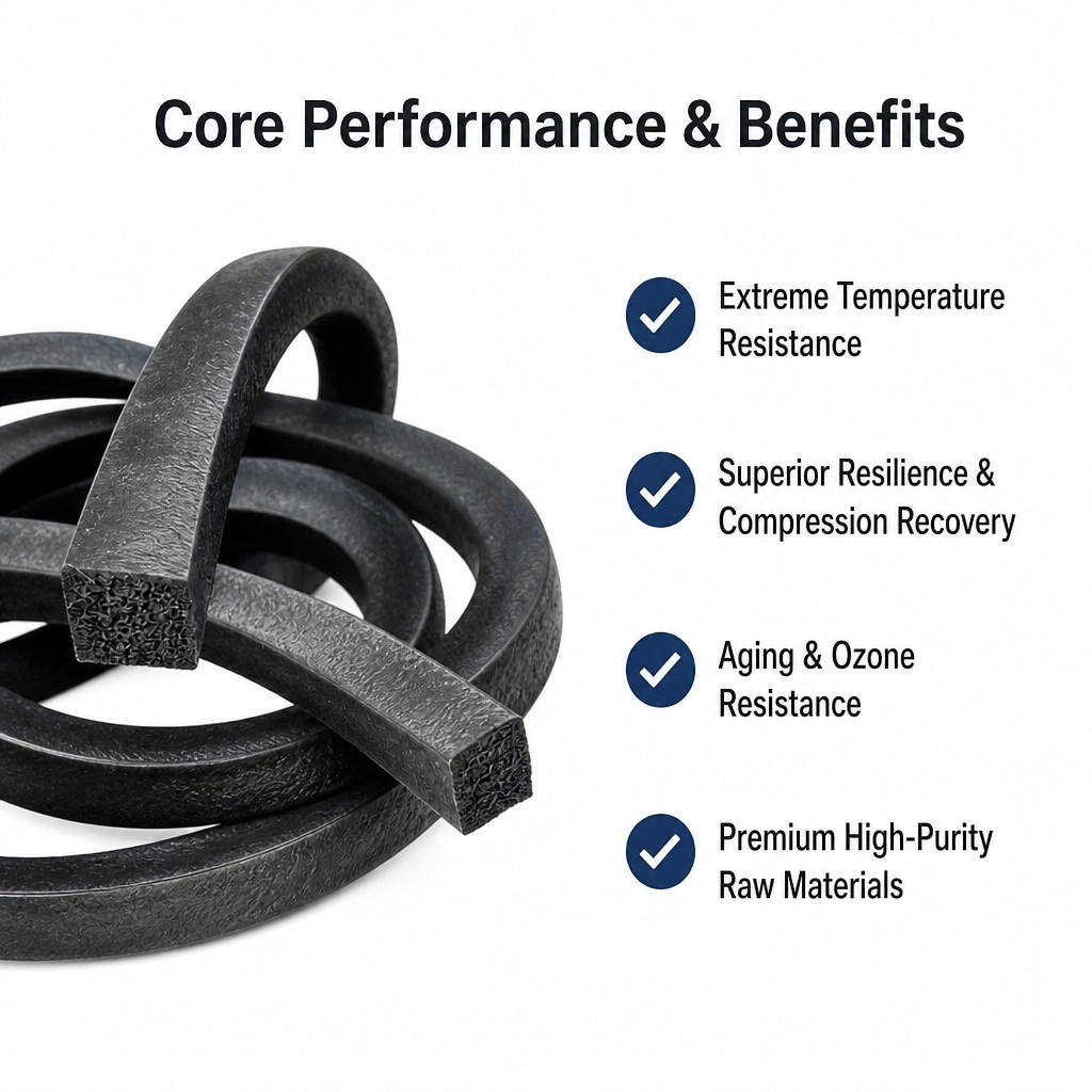 Custom EPDM Sponge Rubber Extrusion Profile product image 4